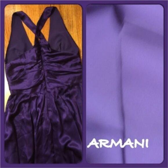 Armani Xchg Silk Royal Purple Cocktail Dress Sz 2 - Picture 4 of 8